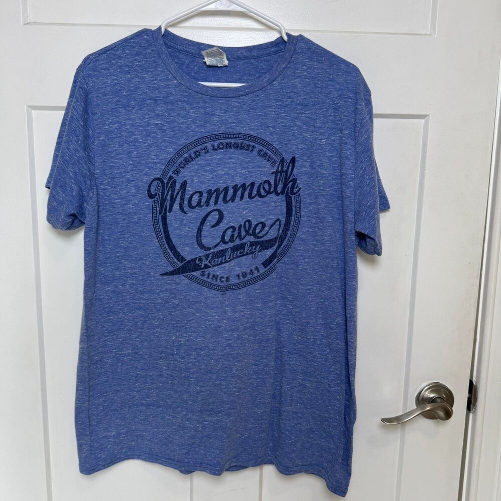 Mammoth Cave Kentucky National Park World’s Longest Cave T-Shirt Mens L Blue